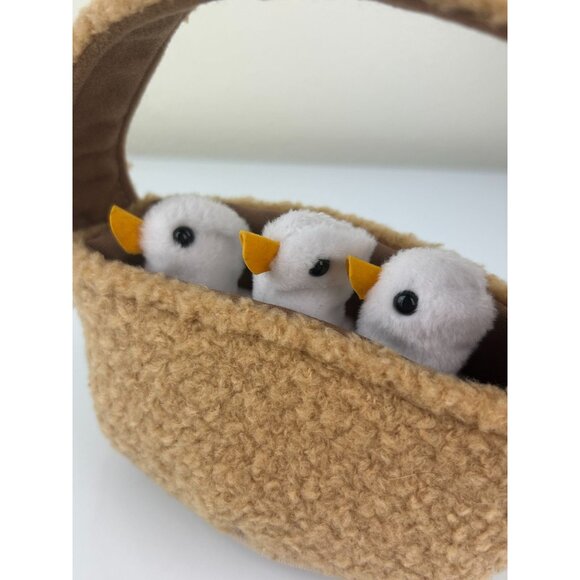Folktails Folkmanis 3 Ducklings in a Basket Finger Puppet Furry Folk Toy Cute - Picture 10 of 10